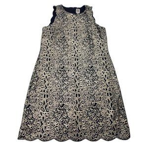 Anne Klein Women's Navy Metallic Gold Dress